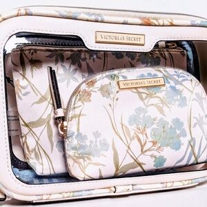 Nip luxury VS limited ed bridal triple blue floral zip bag online exclusive